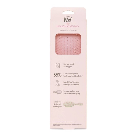Wet Brush x LoveShackFancy Paddle Detangler Hair Brush - English Ivy - Pink - Picture 4 of 4